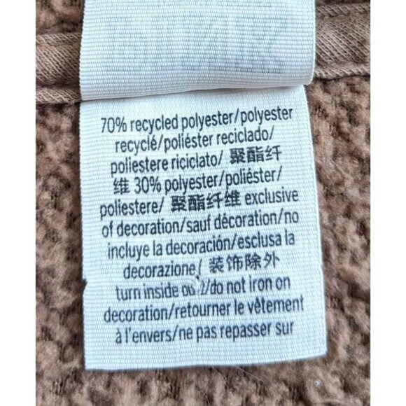 PINK VICTORIA'S SECRET Beige Recycled Polyester Varsity Sherpa Hoodie Size M - Picture 5 of 9